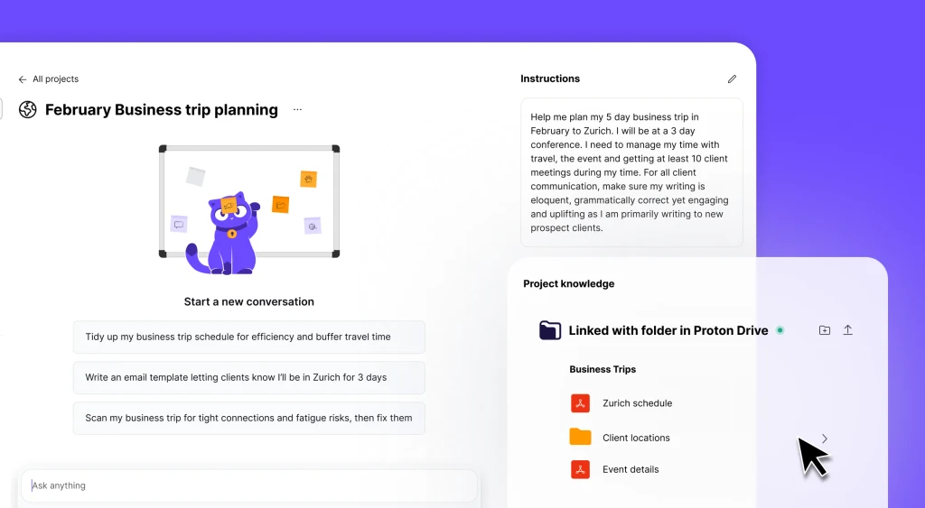 Lumo 2.0 answering a trip-planning question with live web search