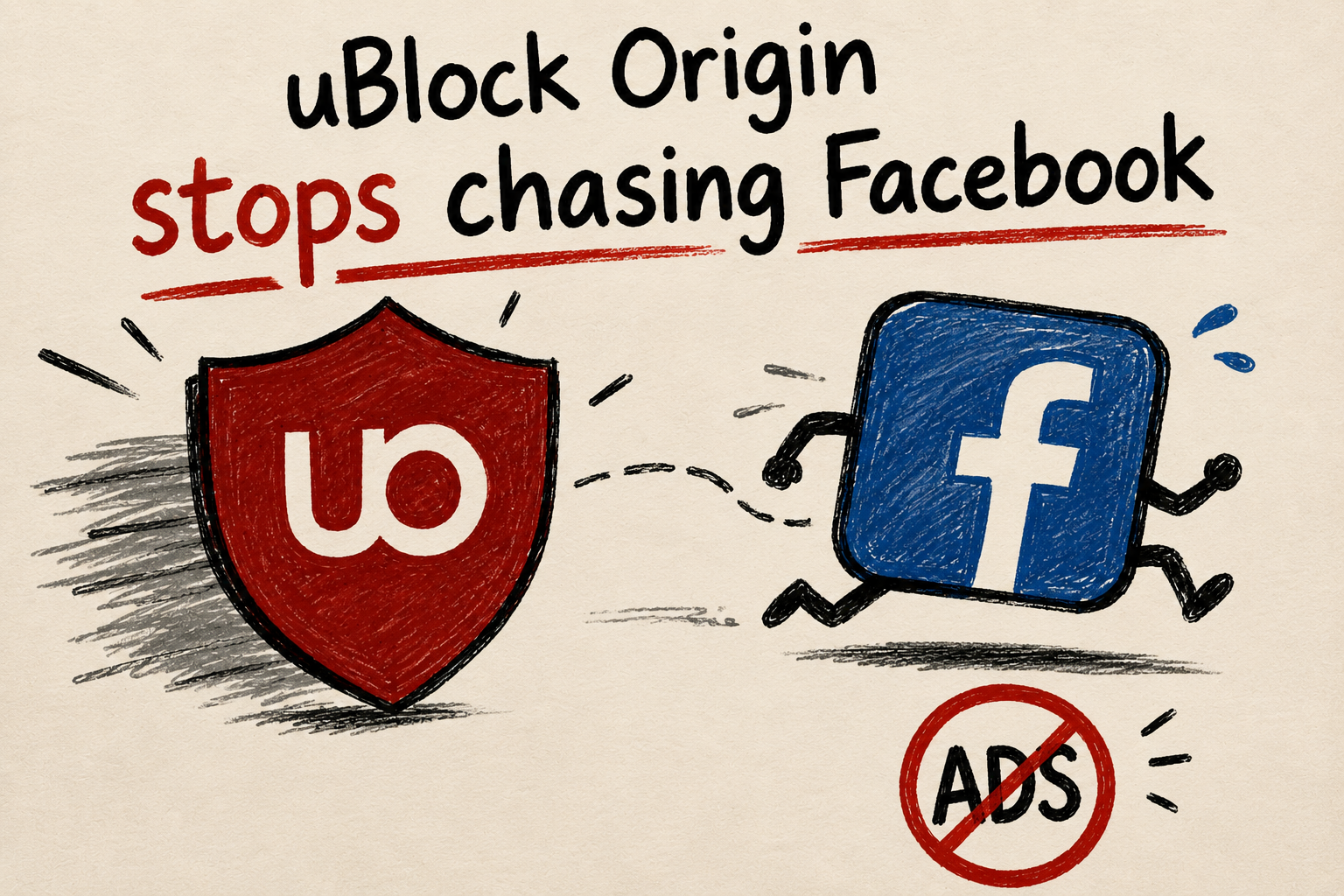 uBlock Origin and Facebook logos